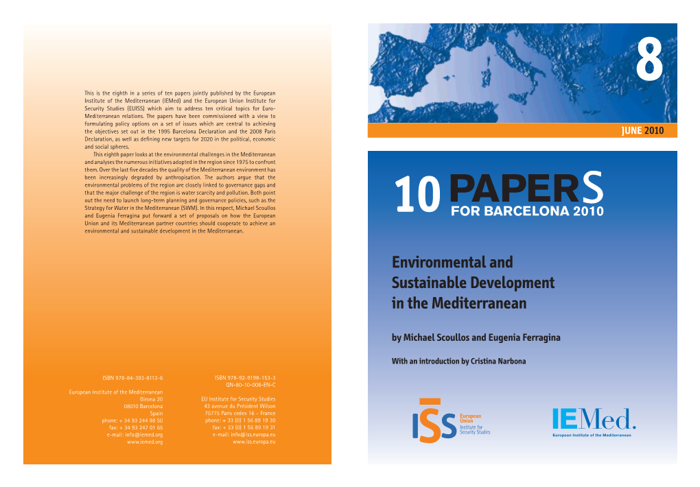 Environmental and Sustainable Development in the Mediterranean