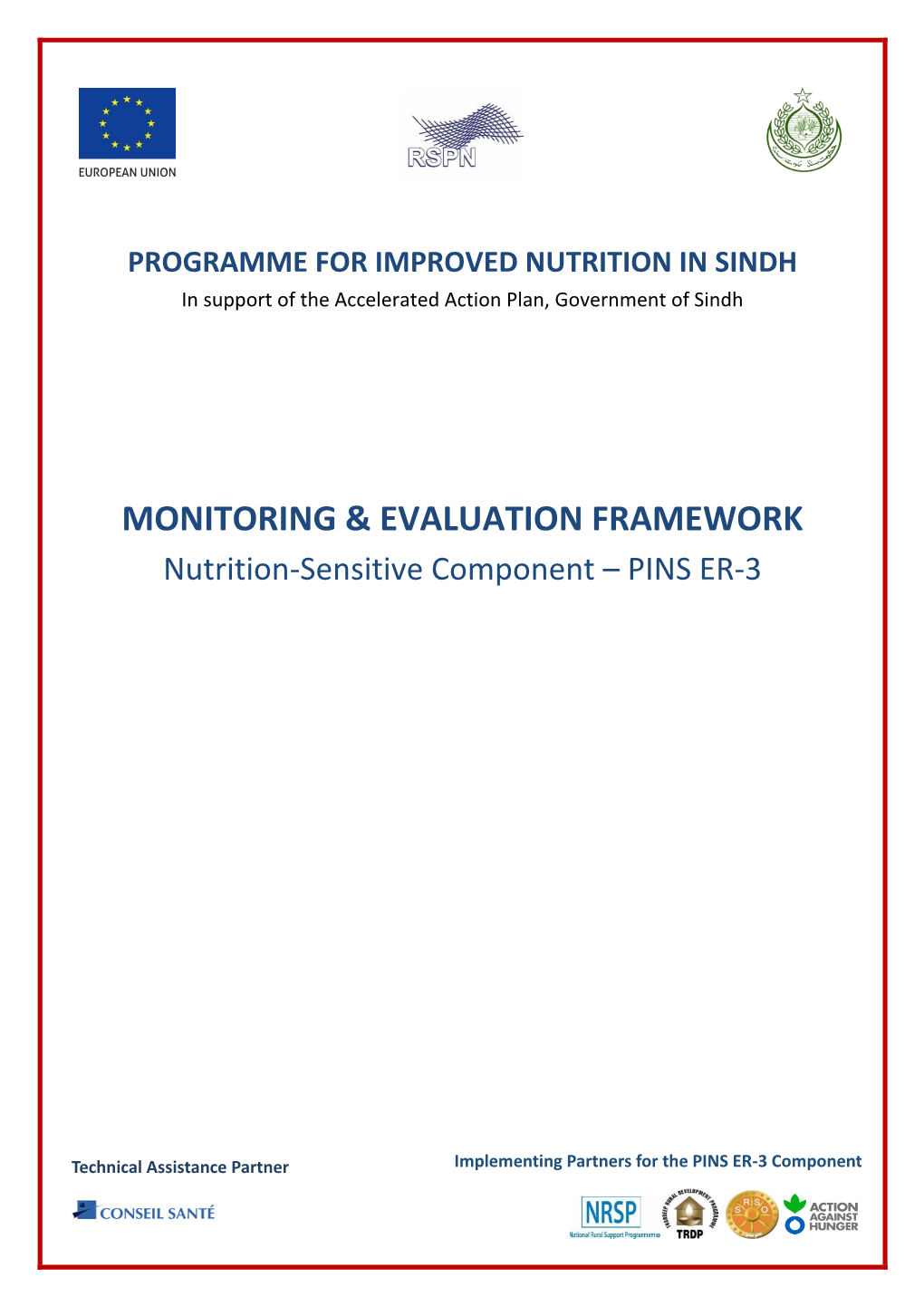 PINS ER-3 Monitoring & Evaluation Framework