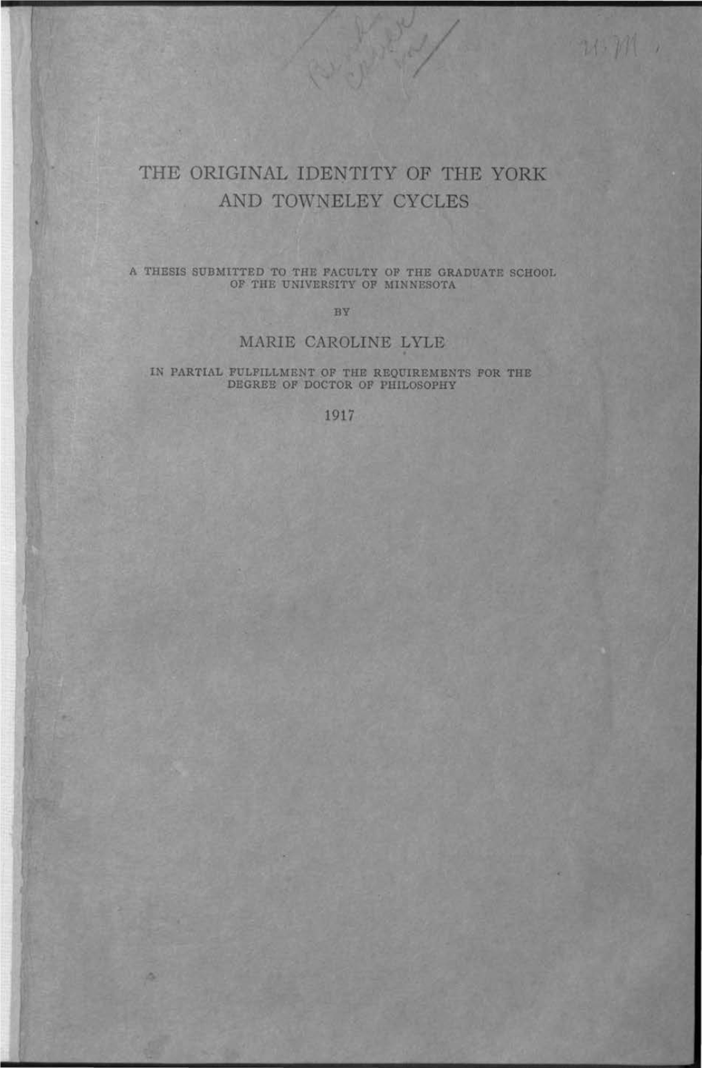 The Original Identity of the York and Towneley Cycles