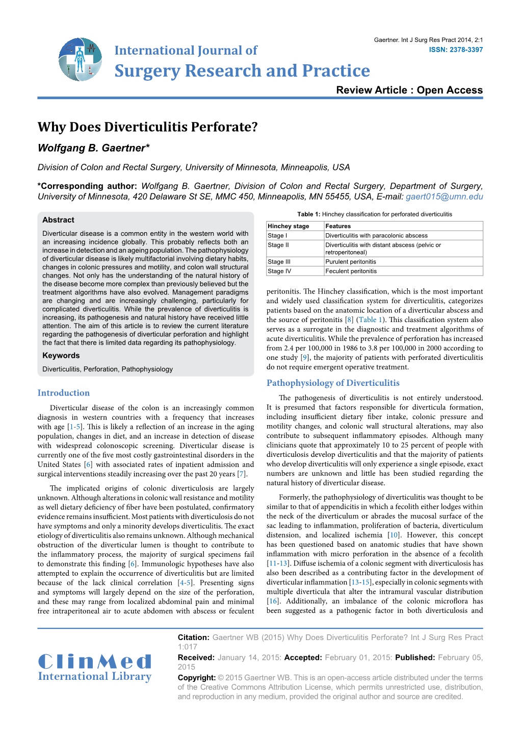 Why Does Diverticulitis Perforate? Wolfgang B