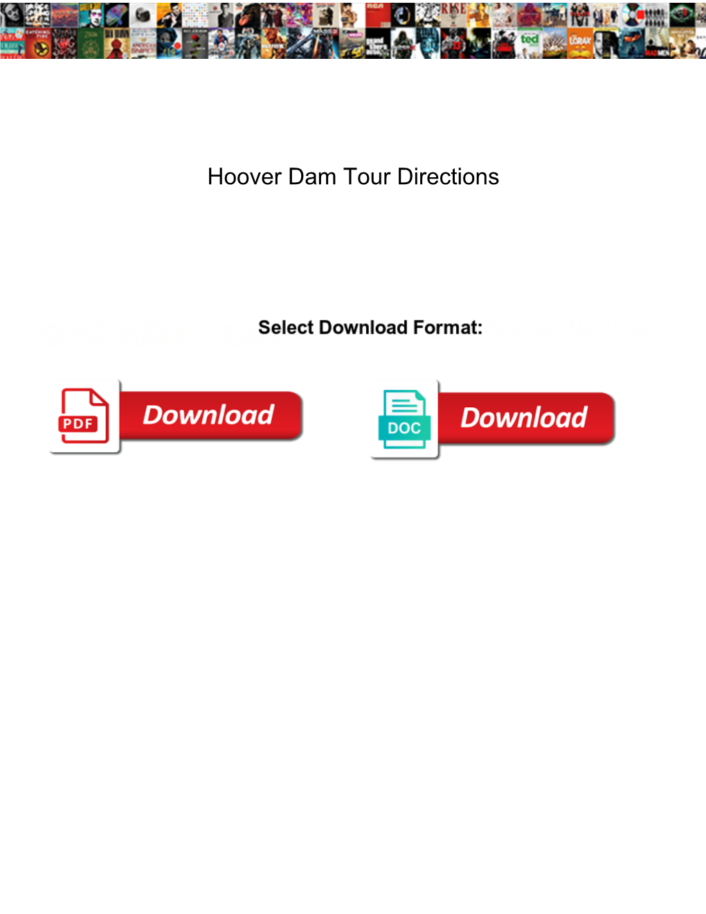 Hoover Dam Tour Directions