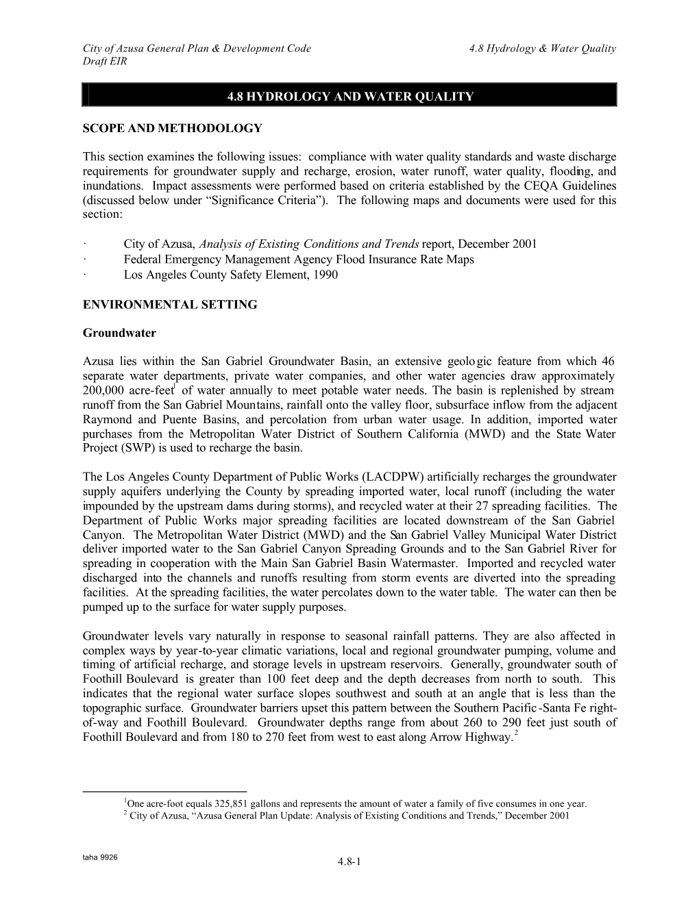 4.8 Hydrology and Water Quality