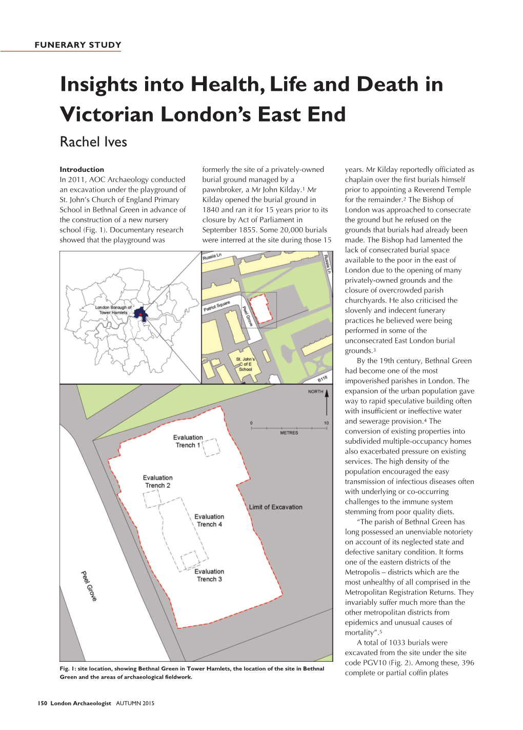 'Insights Into Health, Life and Death in Victorian London's East End'