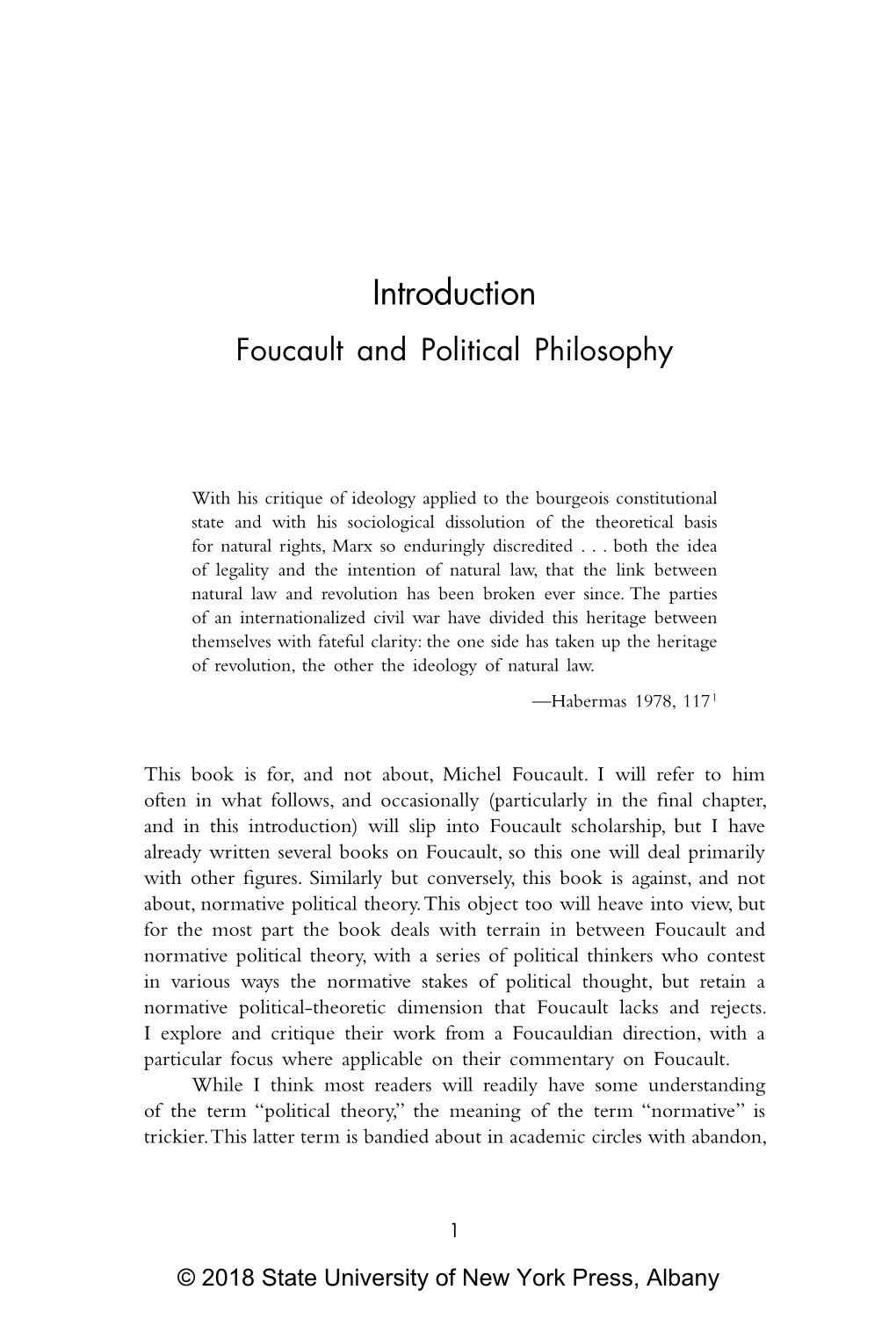 Introduction Foucault and Political Philosophy