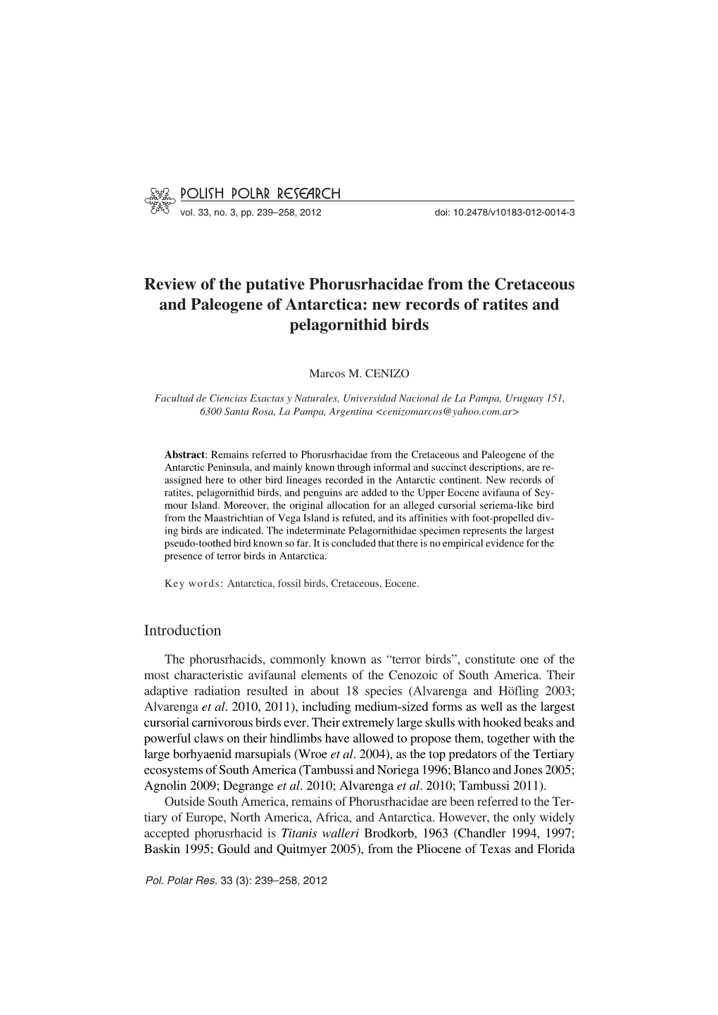 New Records of Ratites and Pelagornithid Birds