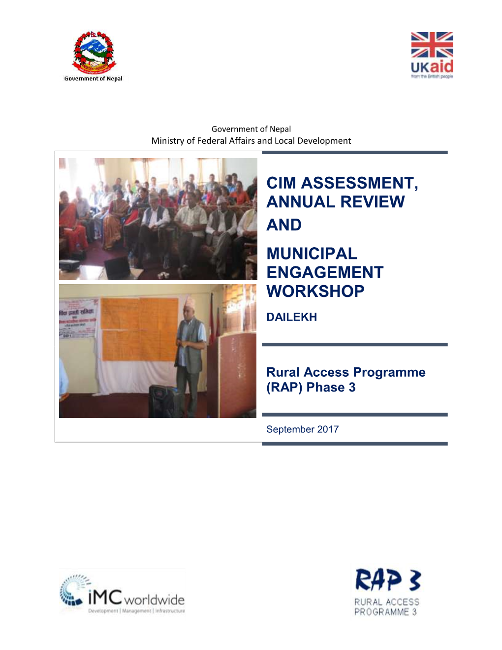 Cim Assessment, Annual Review and Municipal Engagement Workshop Dailekh