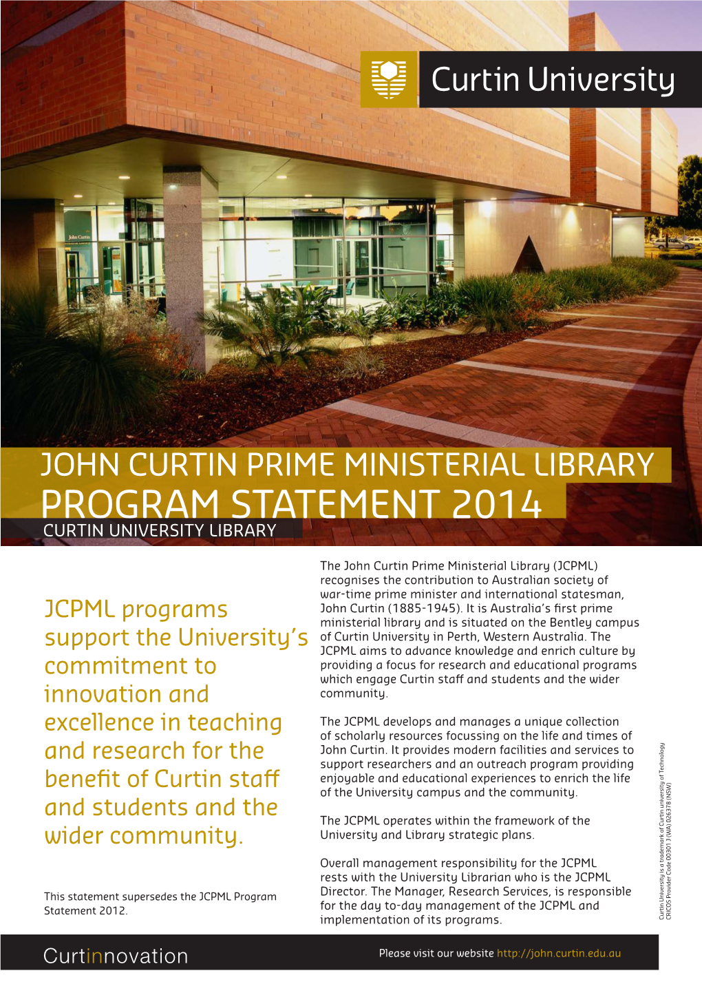 Program Statement 2014 Curtin University Library