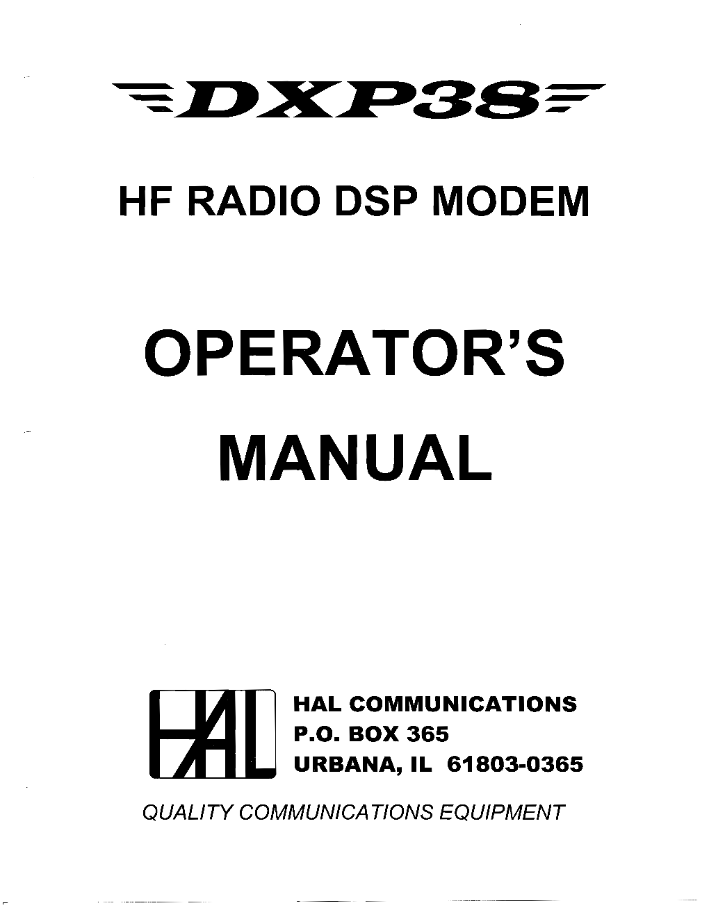 DXP38 Operators Manual