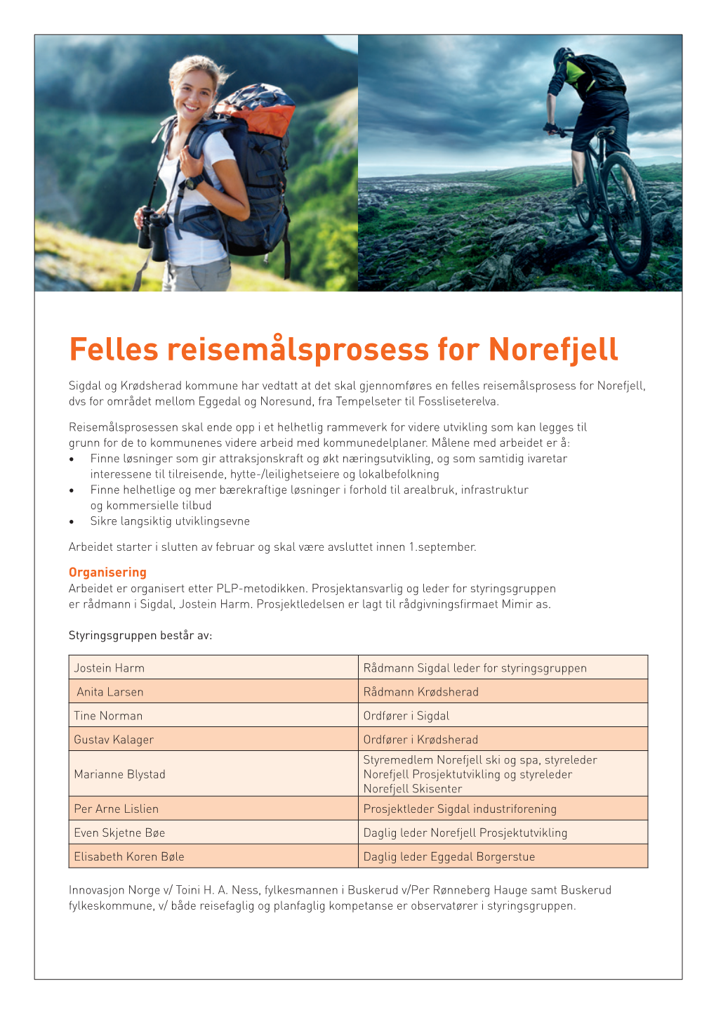 Felles Reisemålsprosess for Norefjell