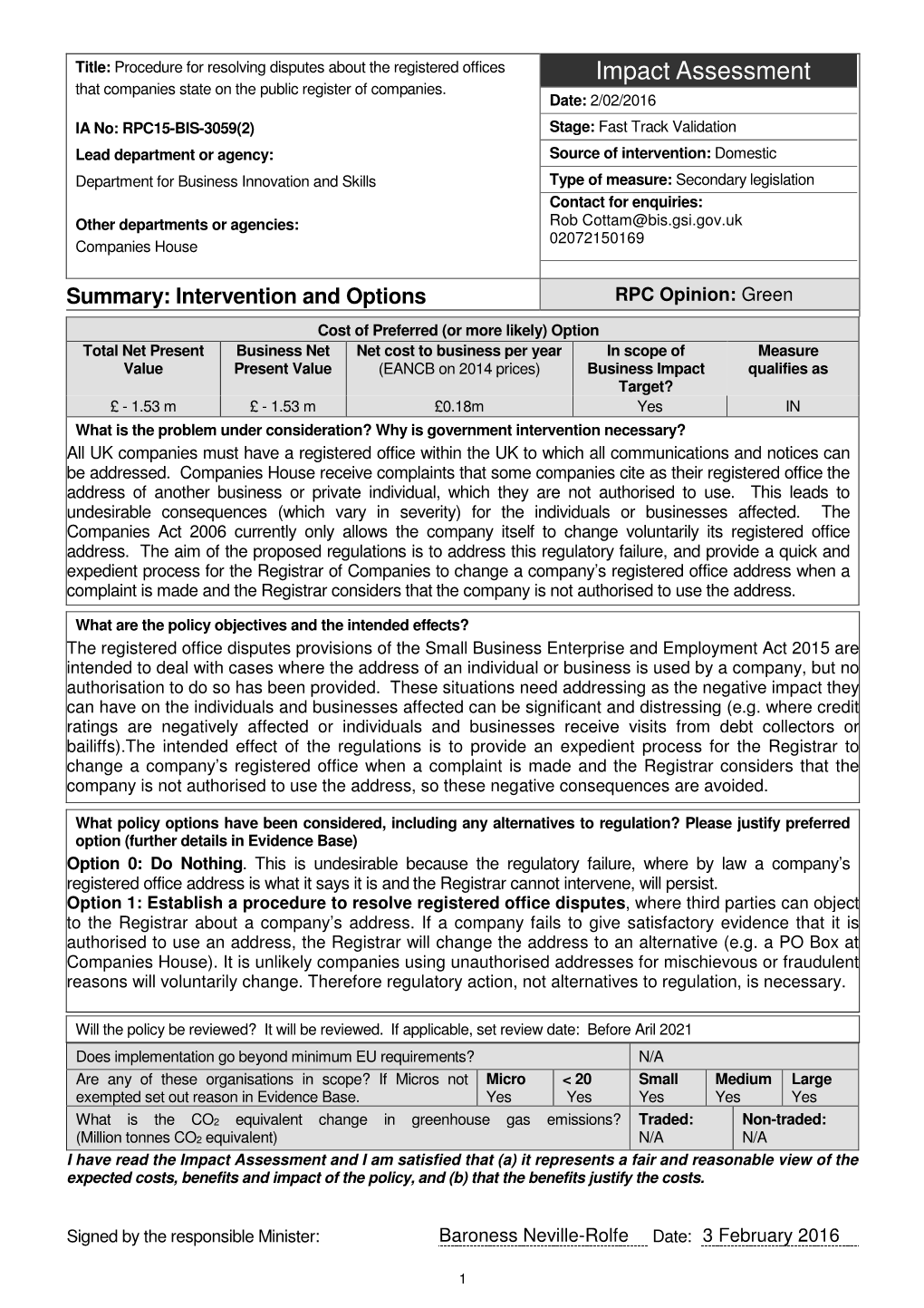 The Companies (Address of Registered Office) Regulations 2016