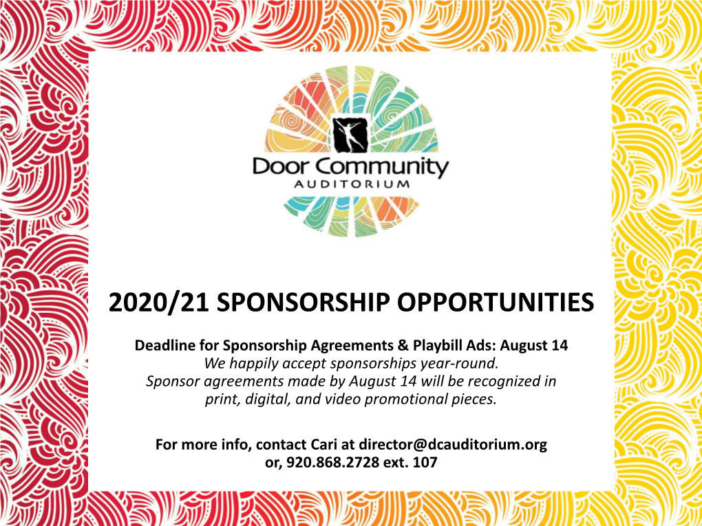 Sponsorship Opportunities