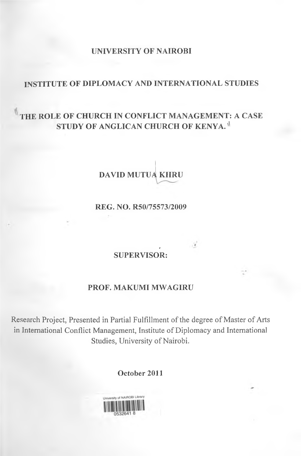 Kiiru the Role of Church in Conflict Management.Pdf