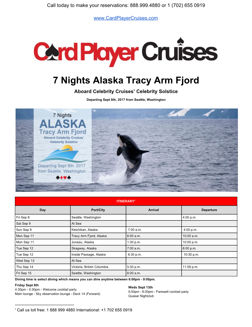 7 Nights Alaska Tracy Arm Fjord Aboard Celebrity Cruises’ Celebrity Solstice