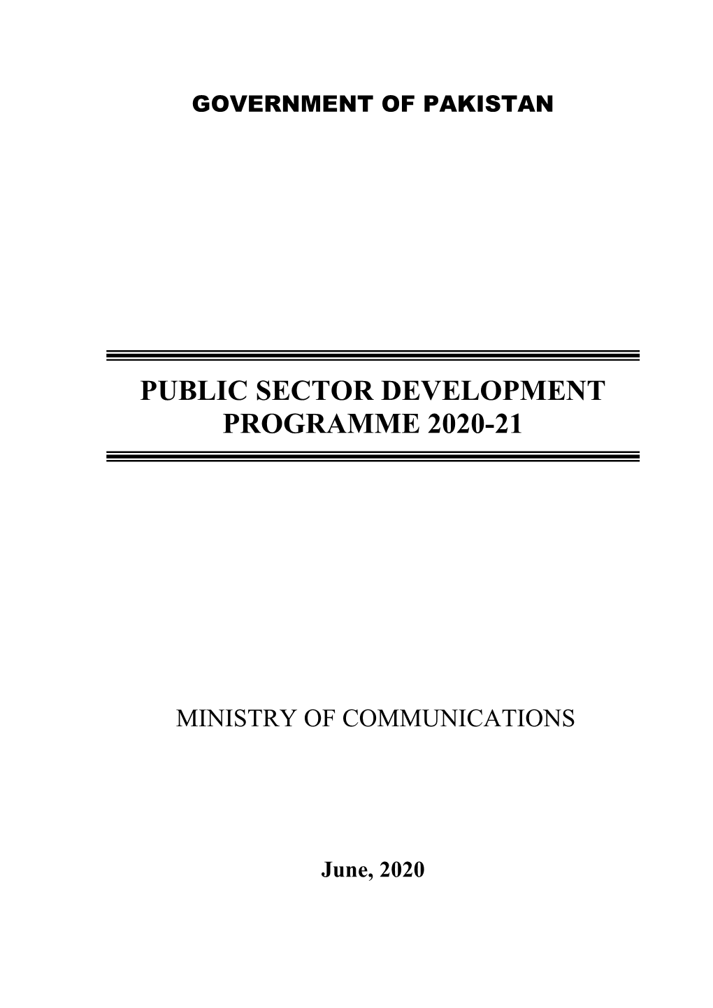 Public Sector Development Programme 2020-21