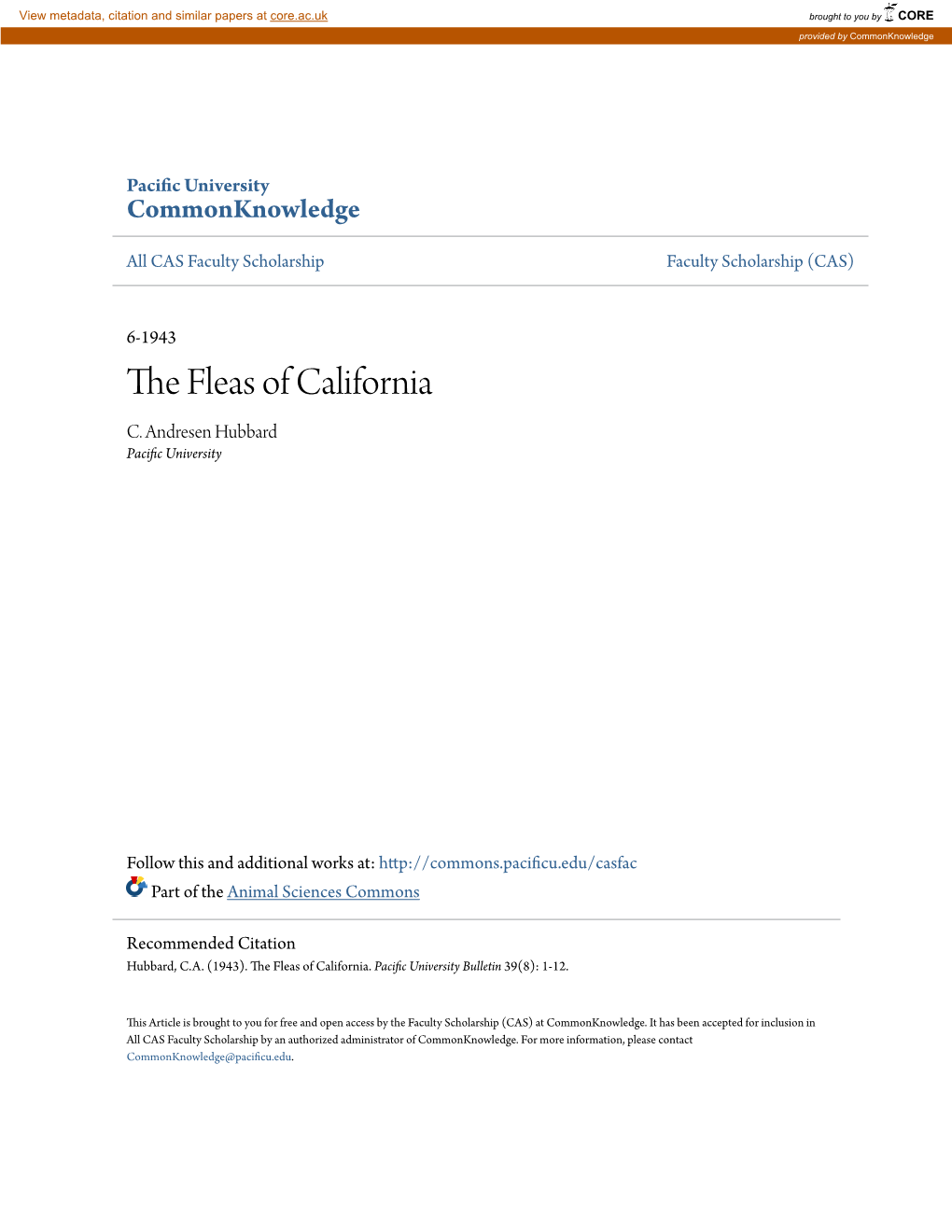 The Fleas of California