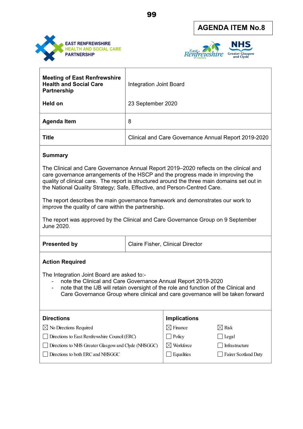 Integration Joint Board Item 08