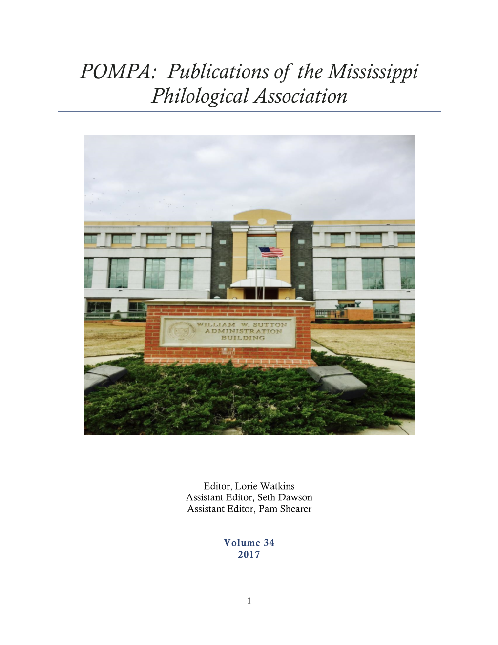 Publications of the Mississippi Philological Association