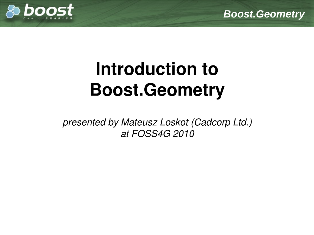 Boost.Geometry