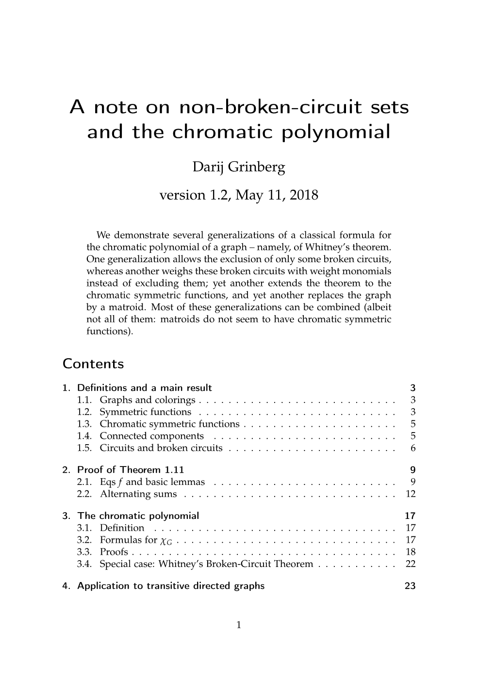 A Note on Non-Broken-Circuit Sets and the Chromatic Polynomial