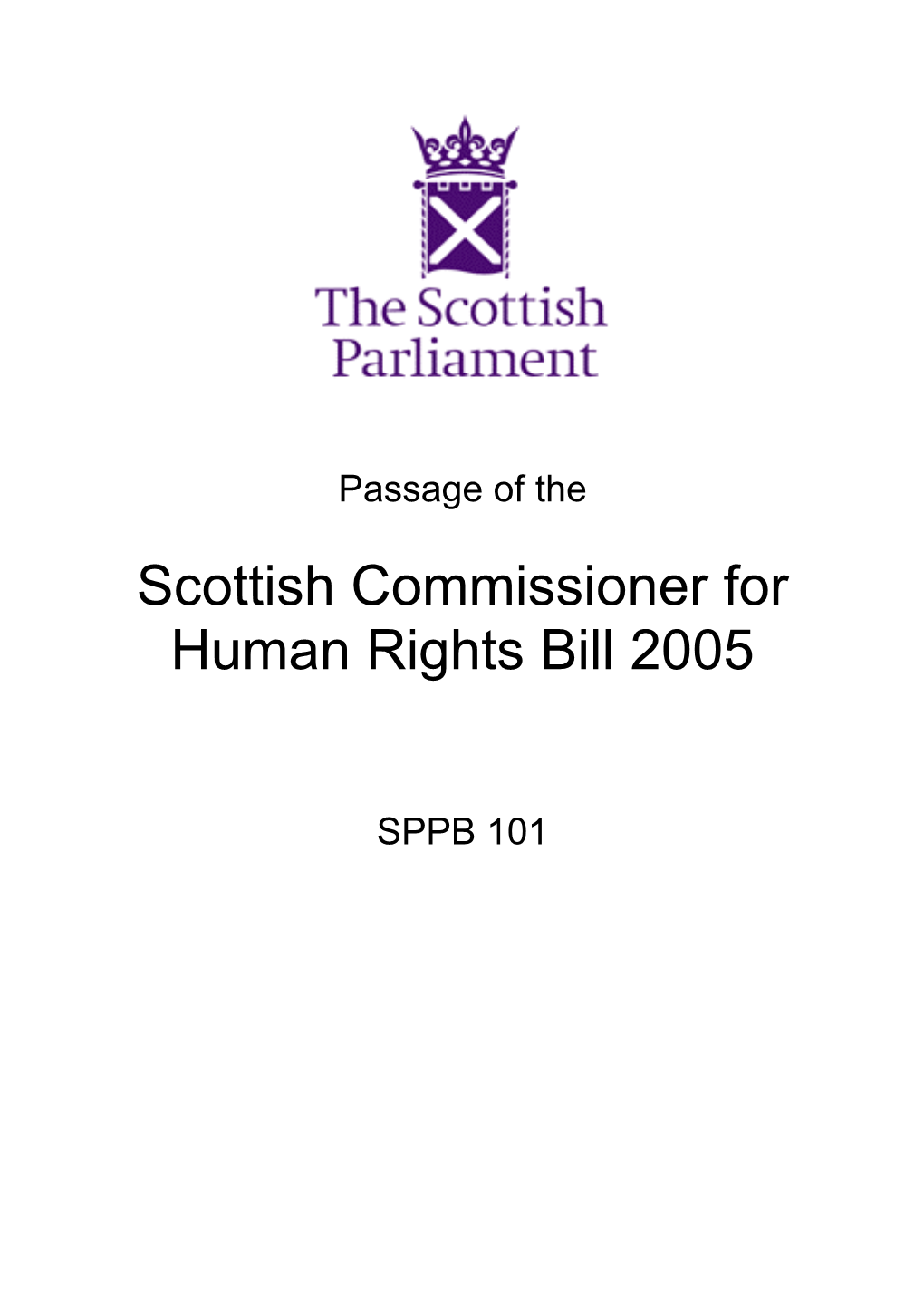 Scottish Commissioner for Human Rights Bill 2005