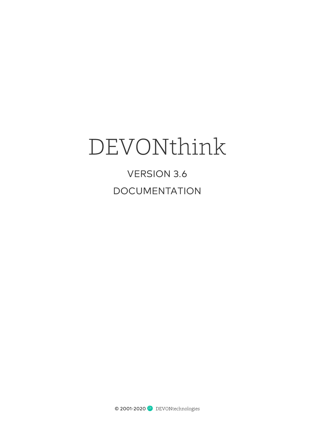 Devonthink VERSION 3.6 DOCUMENTATION