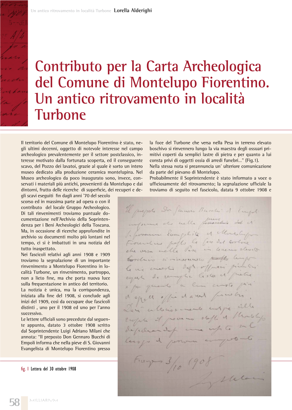 Contributo Per La Carta Archeologica Del Comune Di Montelupo Fiorentino