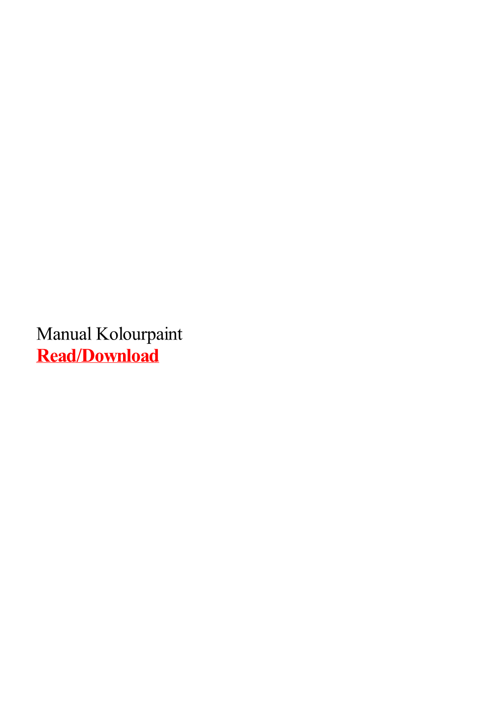 Manual Kolourpaint