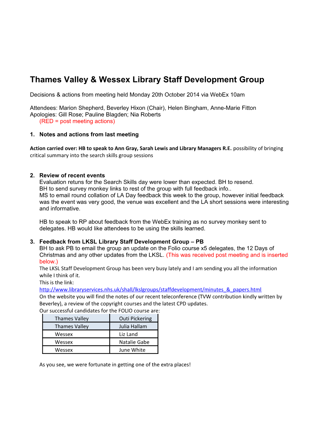 TVW Library Staff Development Group