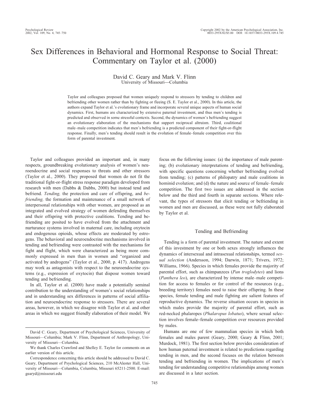 Commentary on Taylor Et Al