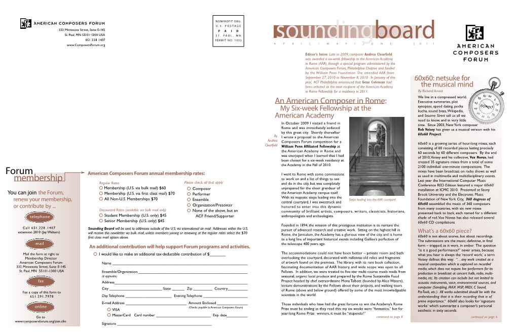 Sounding Board'', Spring 2011