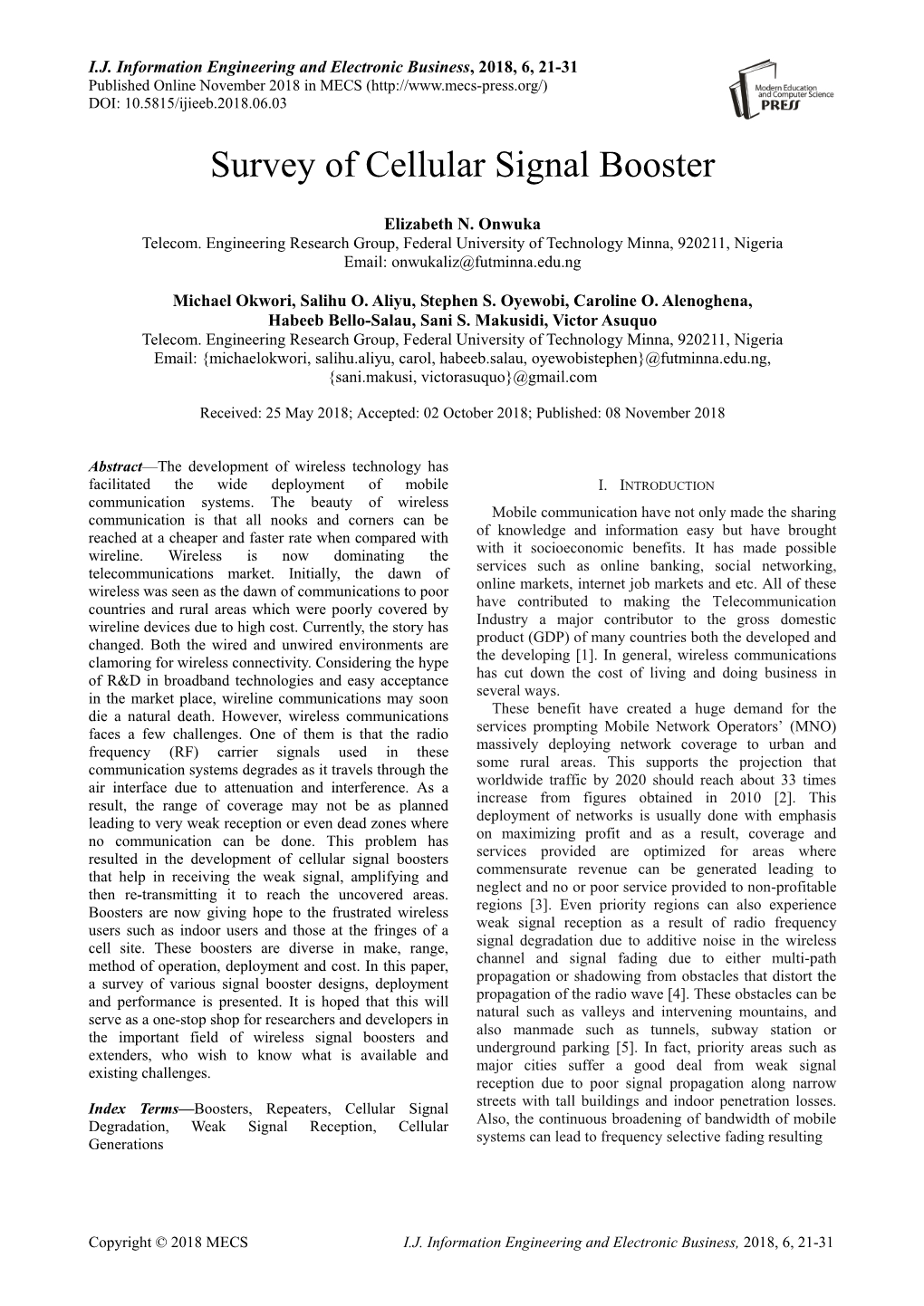 Pdf Full-Duplex RF Booster for 2450 Mhz ISM Band,” IEEE [32] J