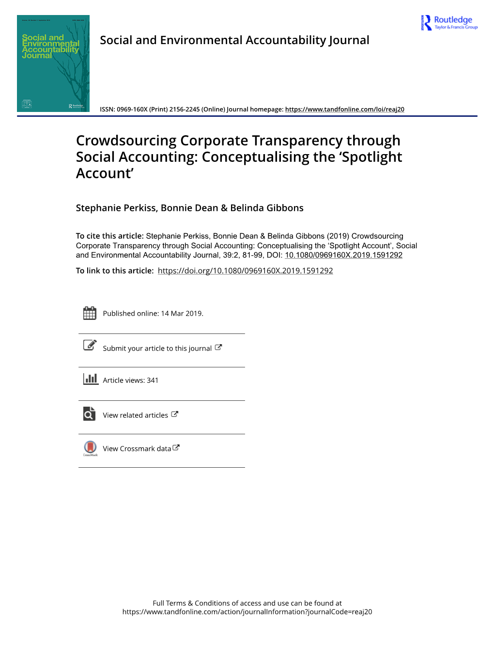 Crowdsourcing Corporate Transparency Through Social Accounting: Conceptualising the ‘Spotlight Account’