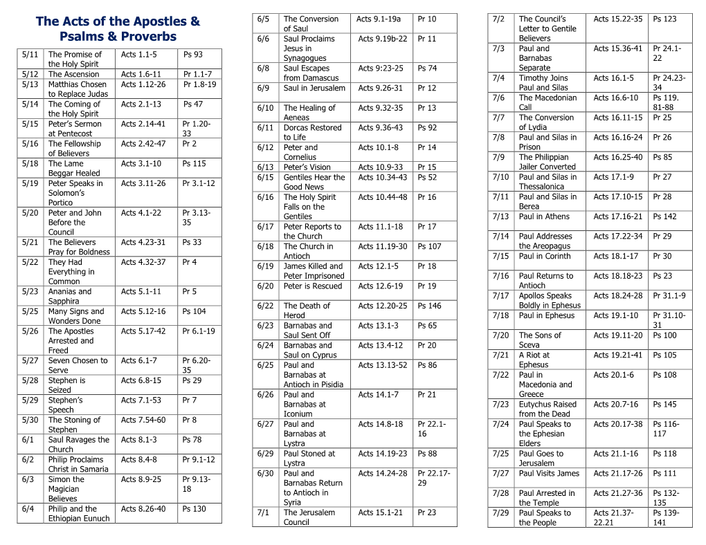 The Acts of the Apostles & Psalms & Proverbs