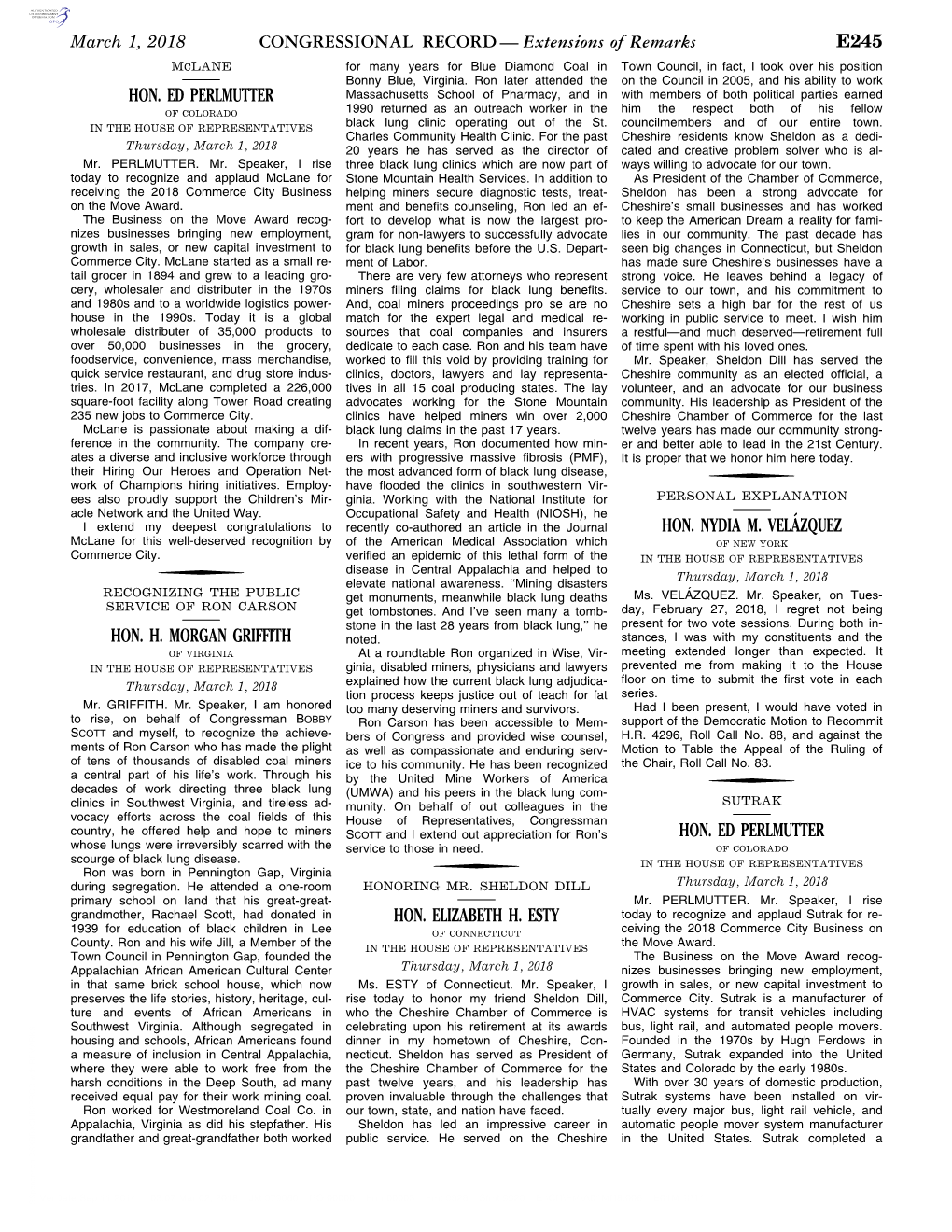 CONGRESSIONAL RECORD— Extensions of Remarks E245 HON