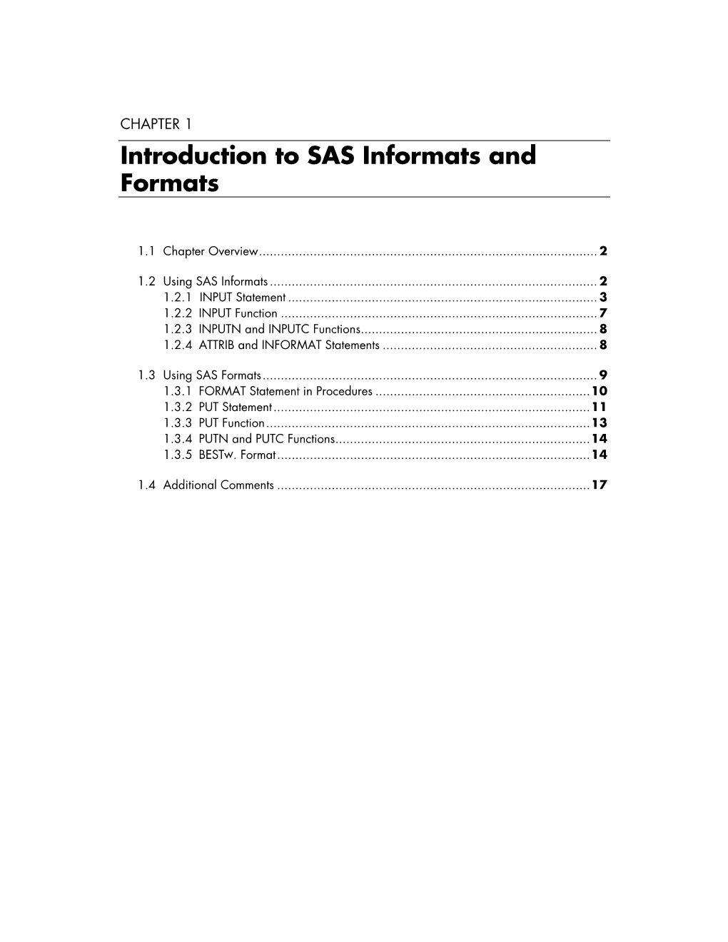 Introduction to SAS Informats and Formats