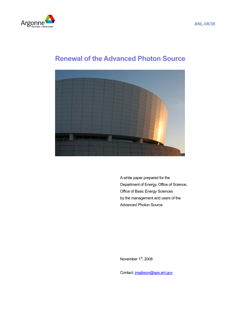 Renewal of the Advanced Photon Source