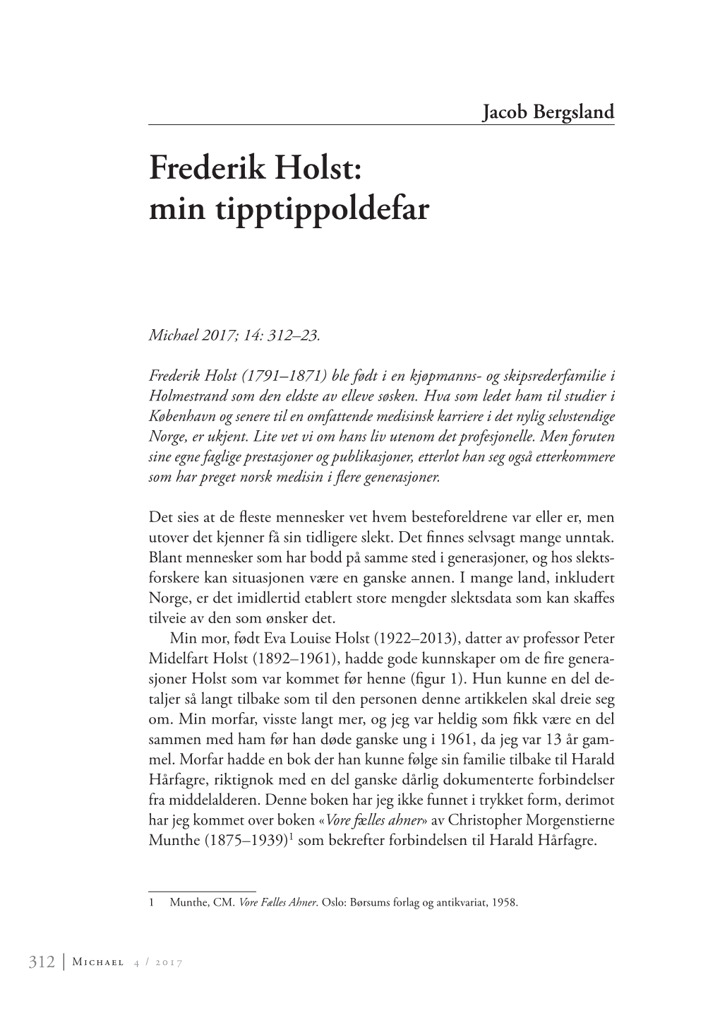 Frederik Holst: Min Tipptippoldefar