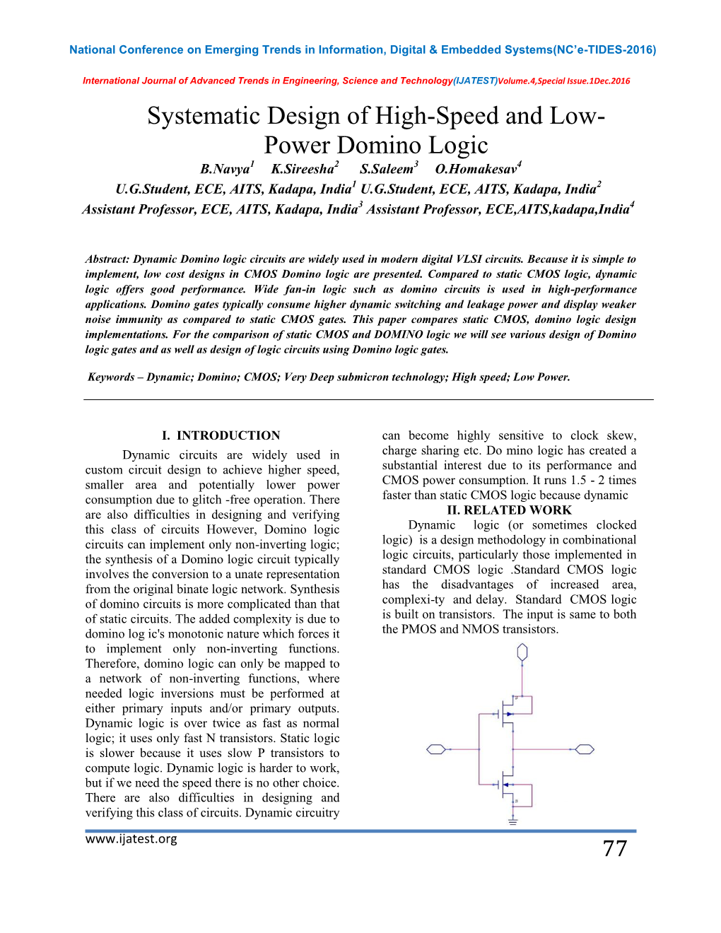 15.Systematic Design of High-Speed and Low-Power Domino Logic-B.Navya,K.Sireesha,S