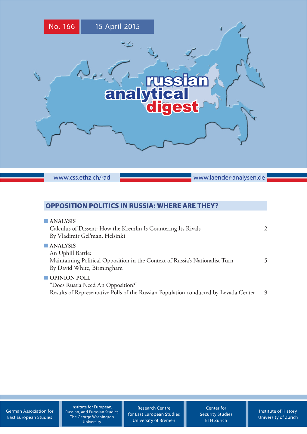 Russian Analytical Digest No 166
