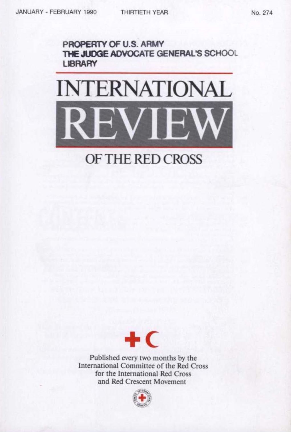International Review of the Red Cross, January-February 1990