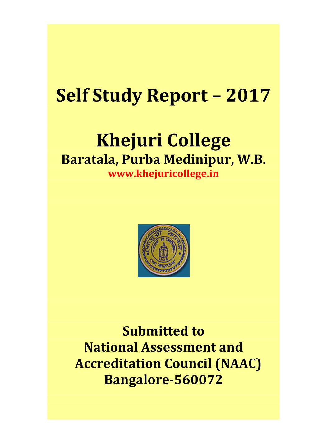 Self Study Report – 2017 Khejuri College