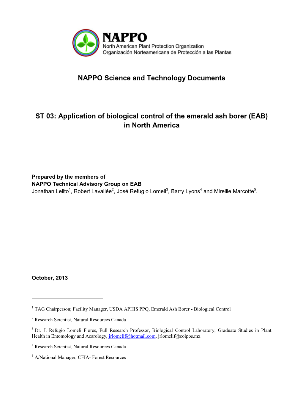 Application of Biological Control of the Emerald Ash Borer (EAB) in North America