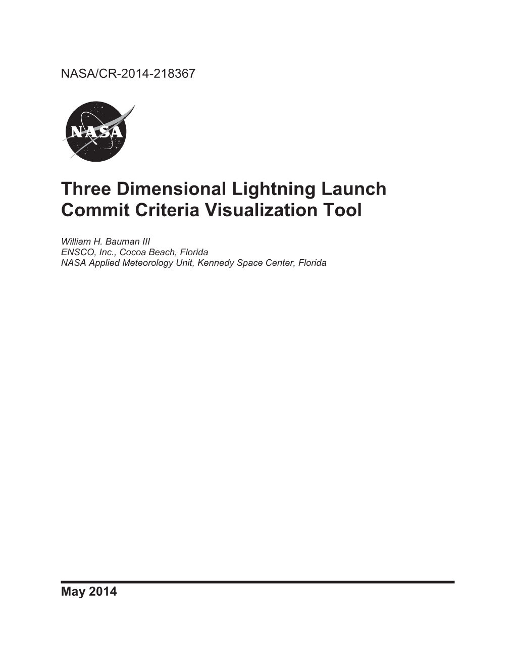 Three Dimensional Lightning Launch Commit Criteria Visualization Tool