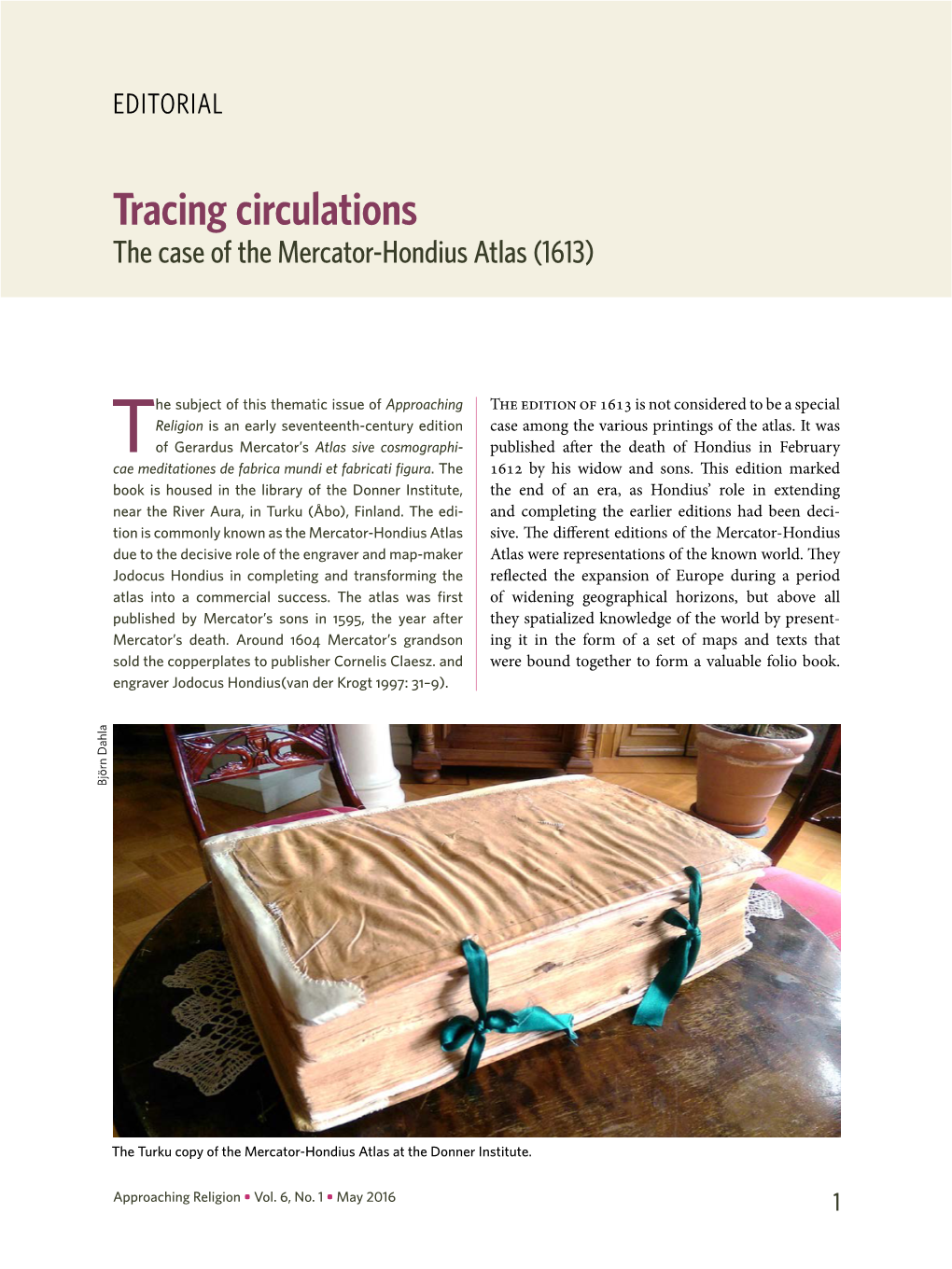 Tracing Circulations the Case of the Mercator-Hondius Atlas (1613)