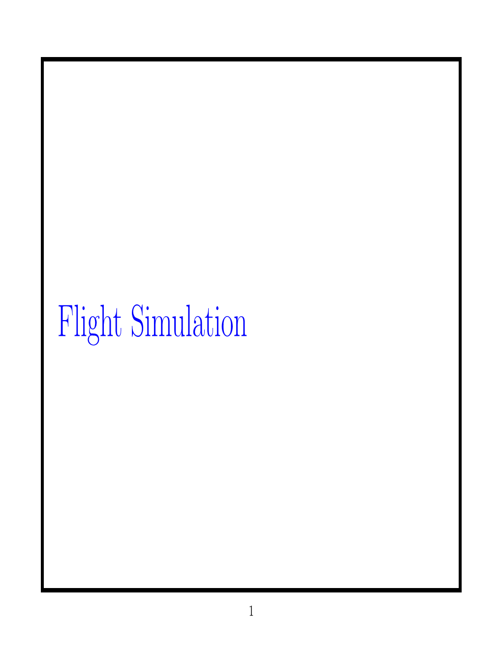 Flight Simulation