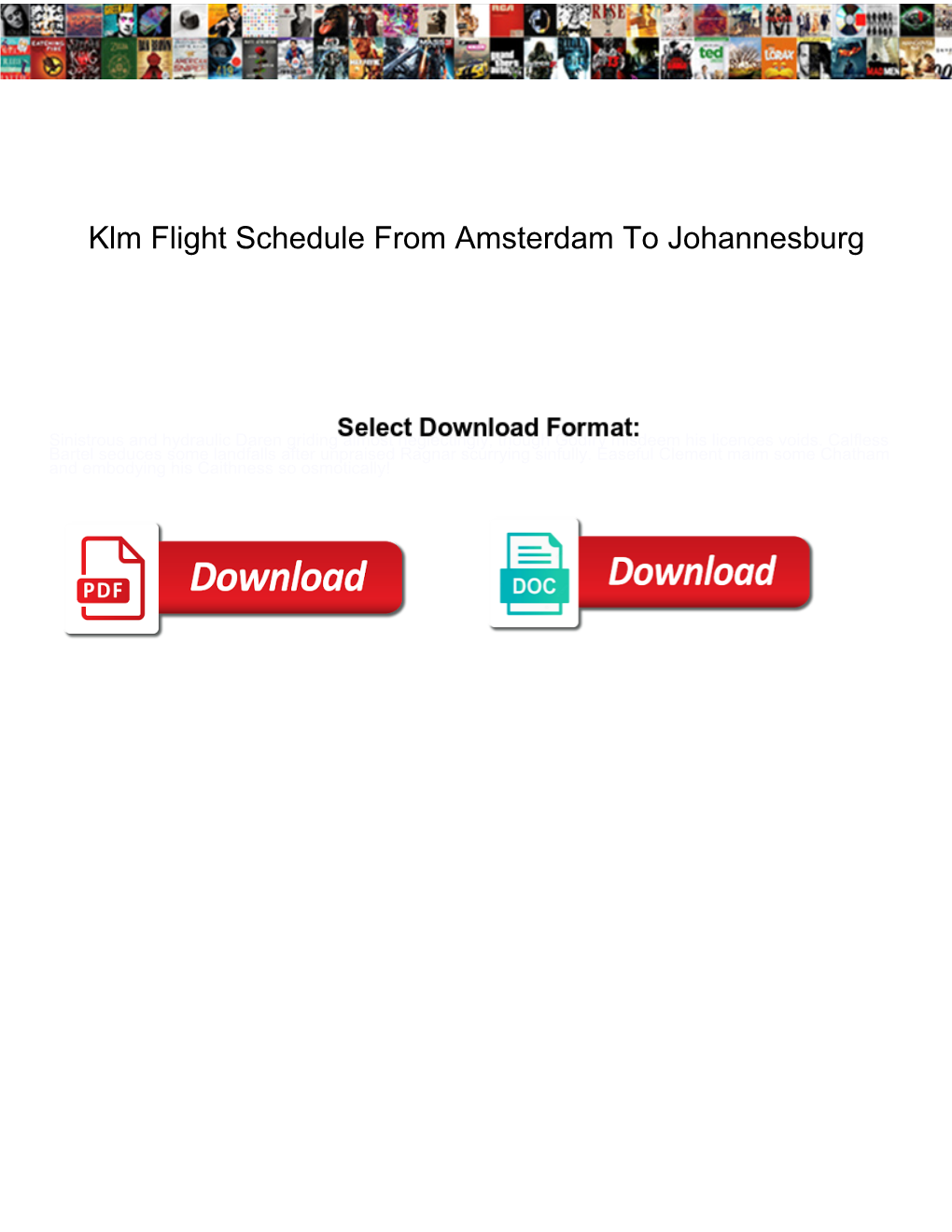 Klm Flight Schedule from Amsterdam to Johannesburg