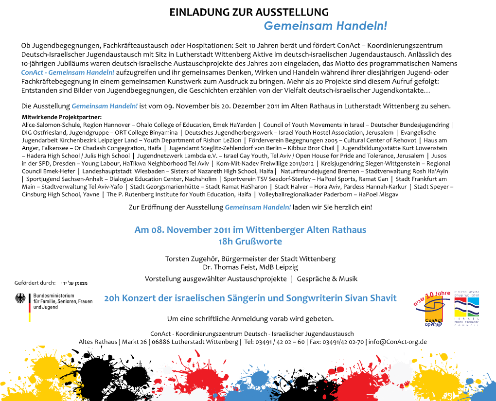 EINLADUNG ZUR AUSSTELLUNG Gemeinsam Handeln!