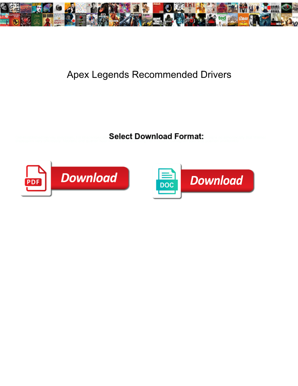 Apex Legends Recommended Drivers