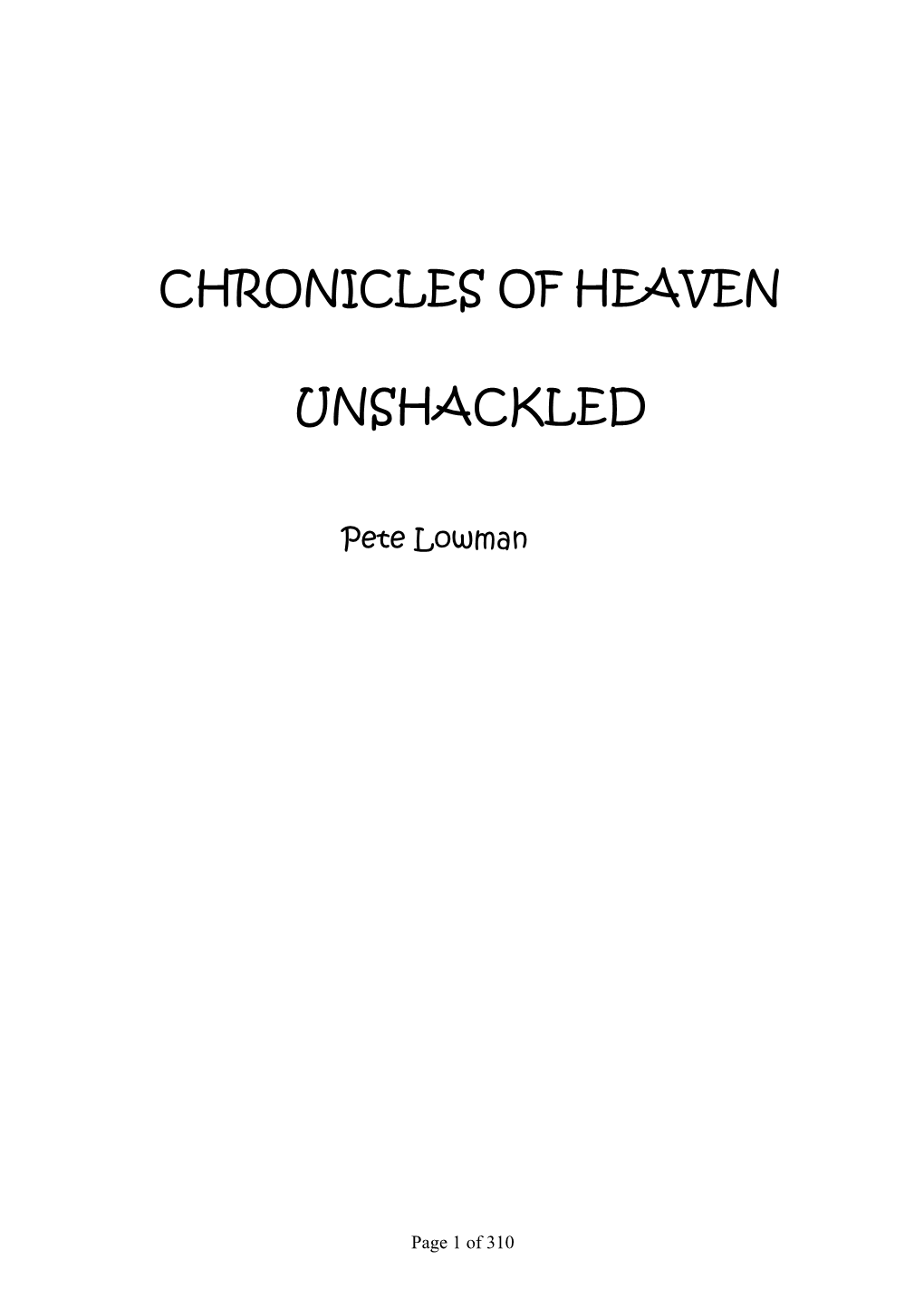 Chronicles of Heaven Unshackled