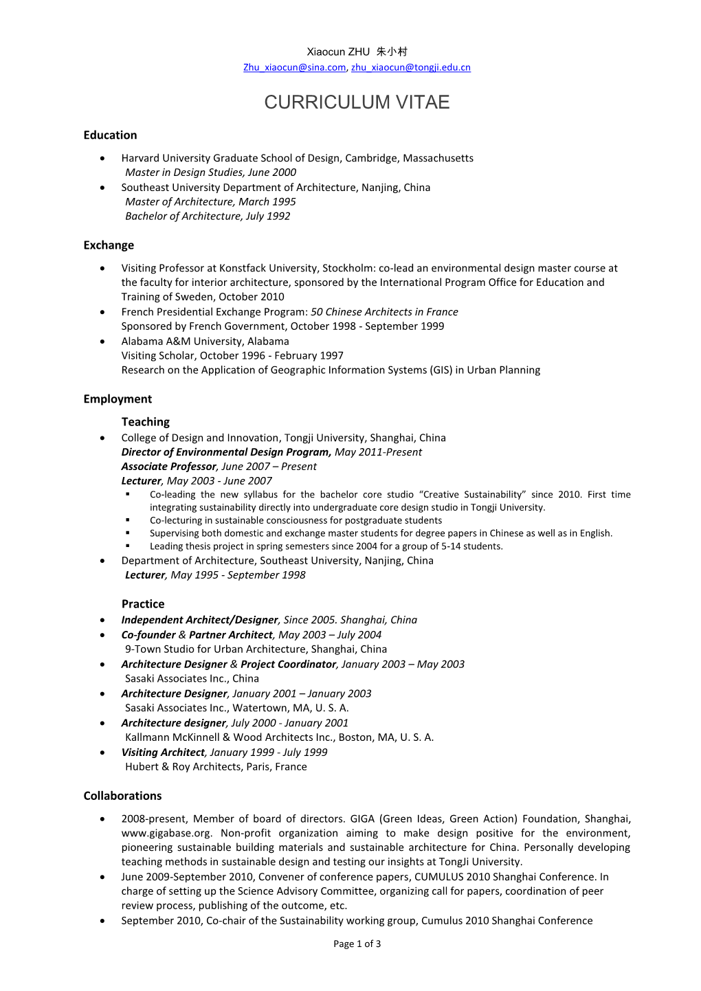 Curriculum Vitae